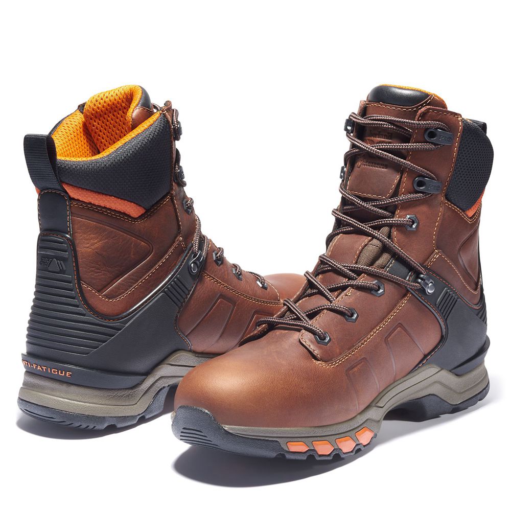 Bocanci De Muncă Timberland Barbati Maro/Negrii - Pro® Hypercharge 8\" Soft Toe - Romania - OKHPAI827